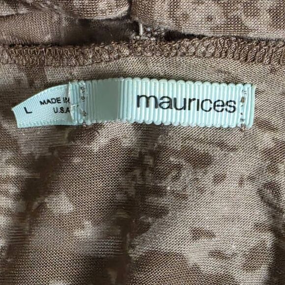 Maurices Taupe Patterned Open Front Vest Size L - Picture 6 of 8